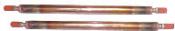 Two copper pipes are shown side by side.